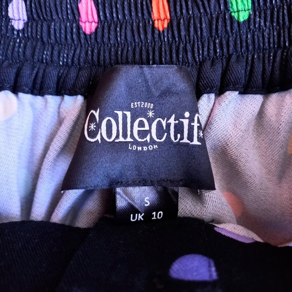 Collectif London Polka Dot Flared Skirt - Multicolor Retro Style, Size S (UK 10) - Picture 8 of 9